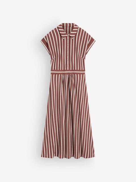 BODEN Fae Jersey Shirt Dress-Brown Stripe
