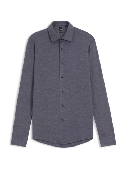 BOSS SLIM-FIT SHIRT IN PIQUÉ JERSEY