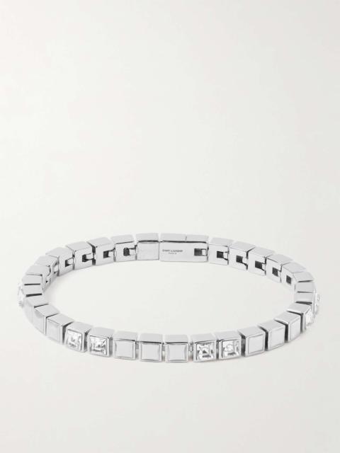 SAINT LAURENT Silver-Tone Crystal Bracelet