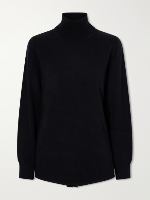 Allude Wool and cashmere-blend turtleneck bodysuit Black