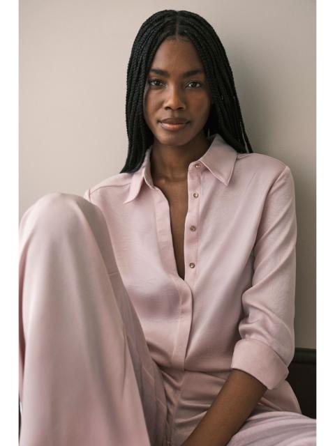 KAREN MILLEN Hammered Satin Relaxed Woven Shirt