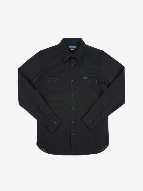 Iron Heart IHSH-395-BLK 7oz Fatigue Cloth Work Shirt - Black