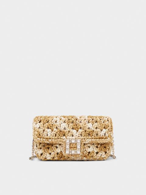 Jeu de Fille Crochet Strass Buckle Clutch Bag in Raffia