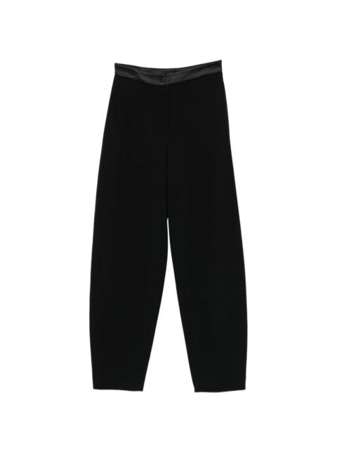 EMPORIO ARMANI satin-trim tapered trousers