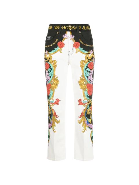 VERSACE JEANS COUTURE logo-waistband detail trousers