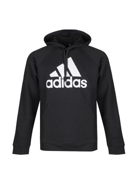 adidas Men's Logo Knitted Sports Hooded Fleece Black CV6801