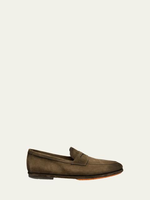 Santoni Men's Carlo Burnished Suede Driving Shoes