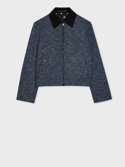 Paul Smith Women's Blue Cotton-Blend Tweed Jacket