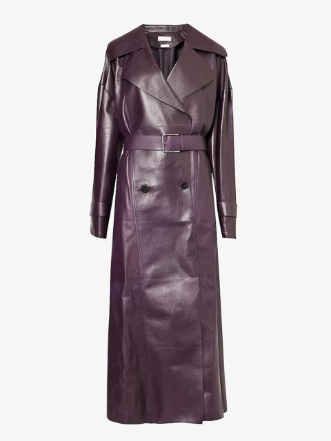 Alexander McQueen Cocoon double-breasted leather coat