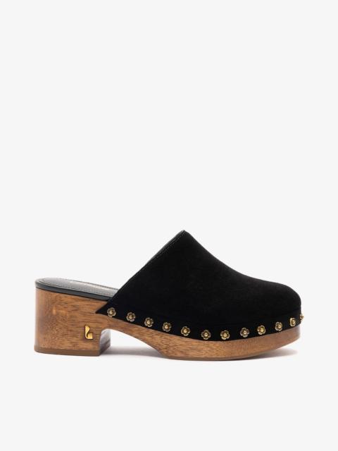 Larroudé Miso Low Clog In Black Suede