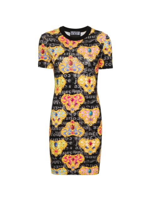 Couture-print bodycon minidress