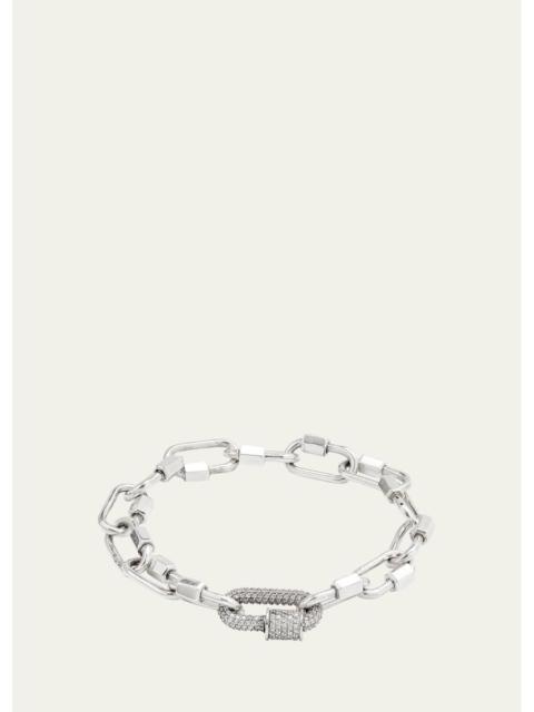 MARLA AARON Sterling Silver Babylock Bracelet with 14K White Gold All Stone Chubby Babylock