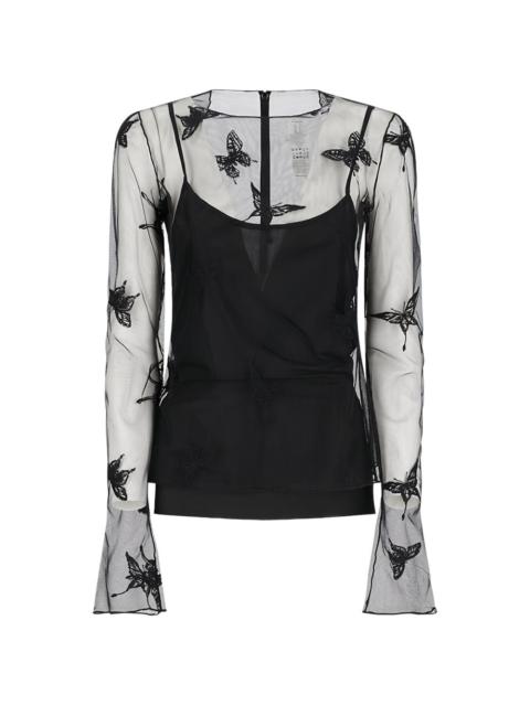 Blumarine butterfly net blouse