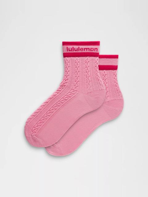 lululemon Unisex Cable-Knit Quarter Socks