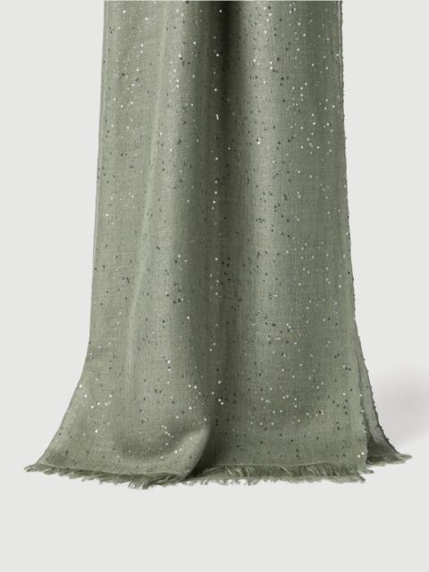 Brunello Cucinelli Lightweight cashmere and silk Diamond yarn knit scarf