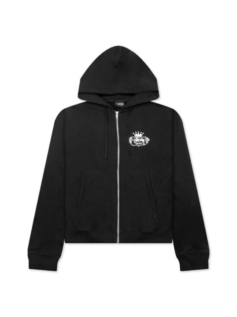 HOODIE★BLACK★ ★送料・関税込★Stussy★BURNING STOCK ZIP