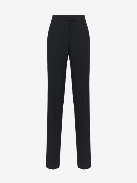 Women's High-waisted Cigarette Trousers in Black