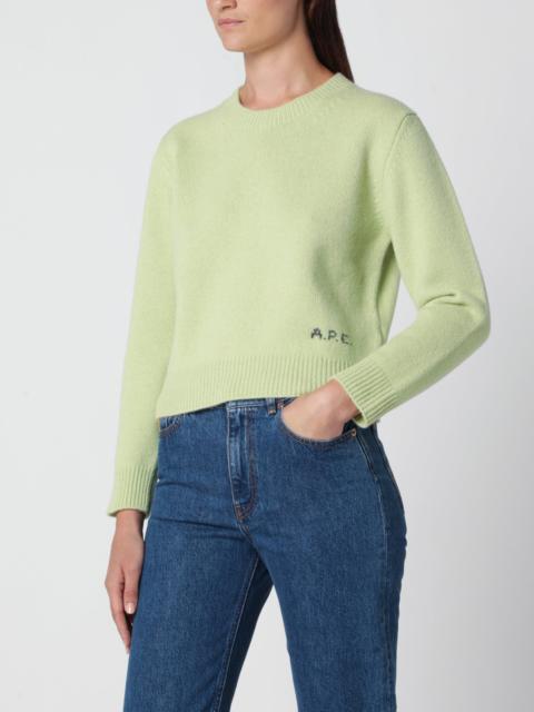 A.P.C. Crew-neck sweater lime green in wool