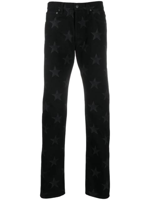 star printed cotton trousers