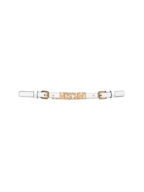 Moschino logo plaque chain belt