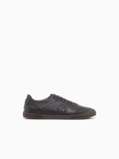 GIORGIO ARMANI SNEAKER IN LEATHER WITH A RUBBER SOLE