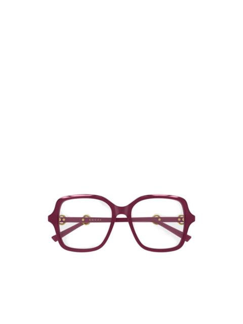 GUCCI Horsebit square-frame glasses