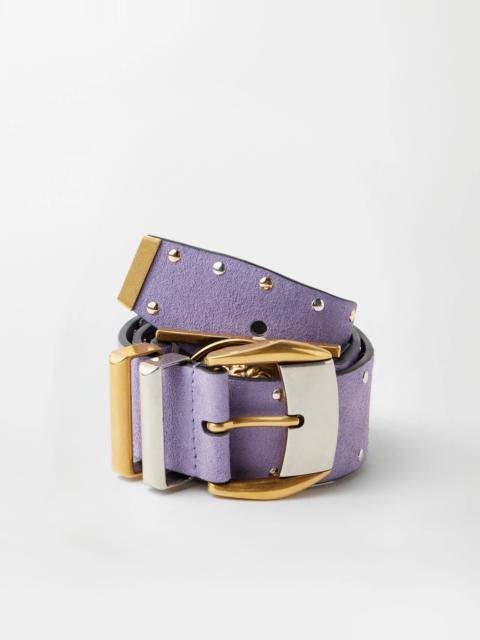 VERSACE Studded Suede Belt 4 cm