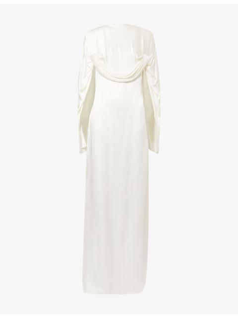 Stella McCartney Draped Cape Satin-Crepe gown