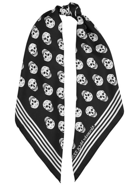 Alexander McQueen Biker skull-print silk scarf