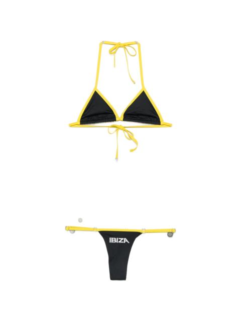 THE ATTICO The Attico Logo-print Triangle-cup Bikini