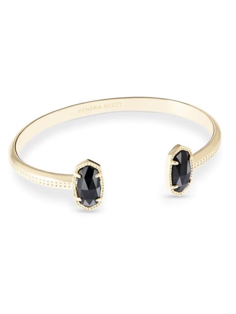 KENDRA SCOTT Elton Gold Cuff Bracelet in Black Opaque Glass