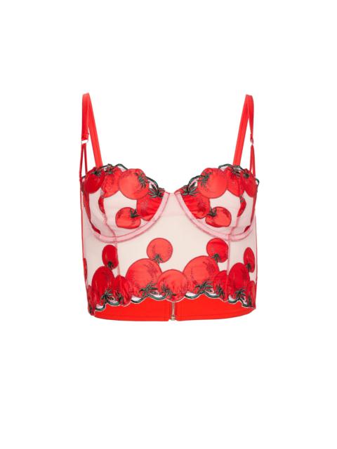 Fleur du Mal Pomodoro Embroidery Bustier