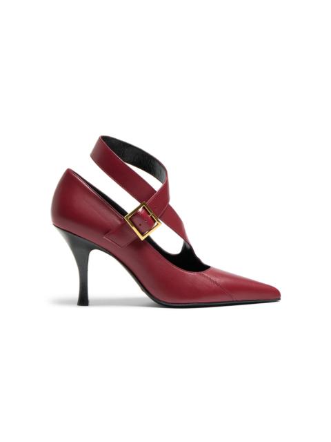 KHAITE Sloan Leather Pumps burgundy