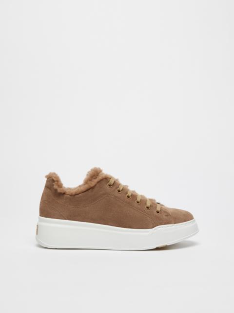 Max Mara TMAXI Sneakers in suede and Teddy fabric