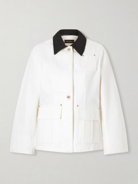 WALES BONNER Echo Leather-trimmed Organic Denim Jacket