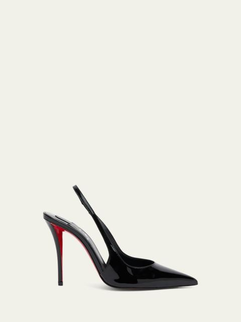 Christian Louboutin 100mm Miss Z Patent Leather Slingback Pumps
