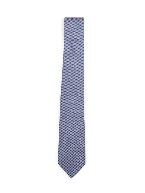 Navy blue Gancini print silk tie