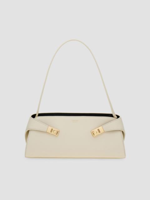 FERRAGAMO Women's East-West Hug Leather Shoulder Bag - Mascarpone