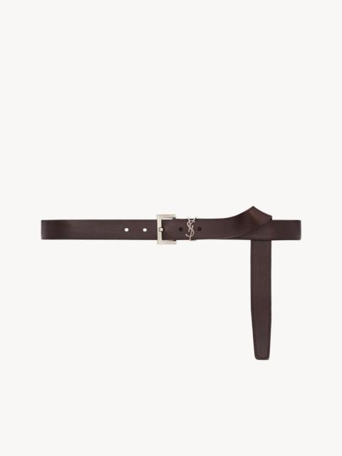 SAINT LAURENT cassandre belt in vegetable-tanned leather