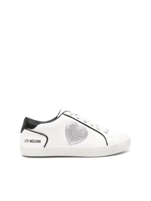 Moschino heart-patch leather sneakers