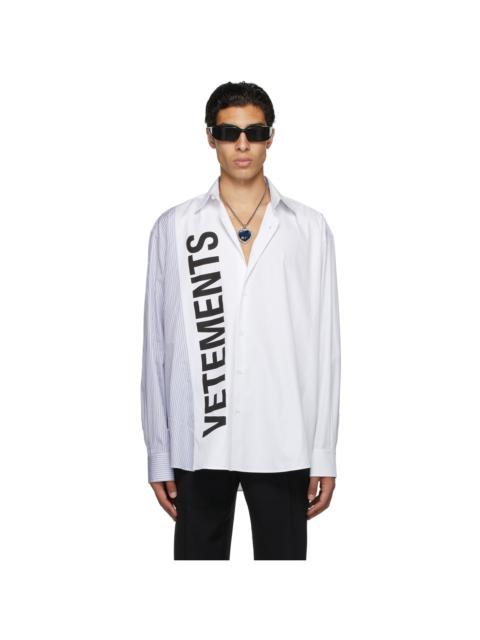 VETEMENTS White Cut Up Logo Shirt