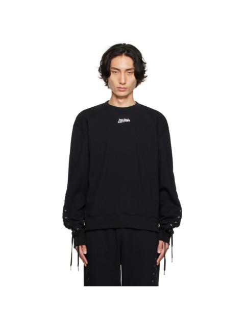 Jean Paul Gaultier Black Lace-Up Sweatshirt