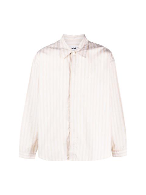 striped-pattern cotton shirt