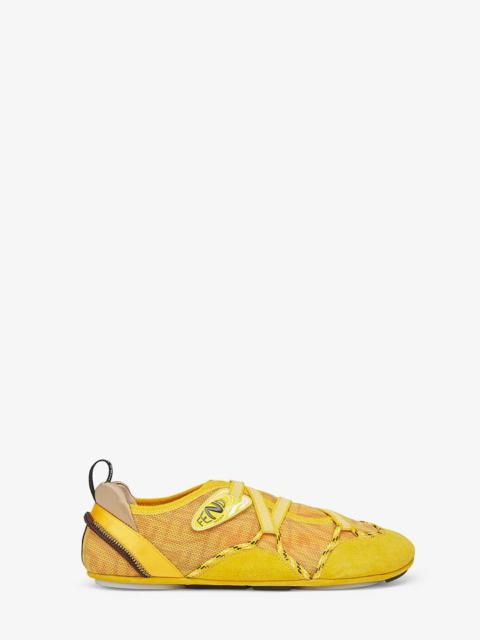Yellow suede sneakers