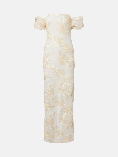 ROTATE Embroidered bustier gown