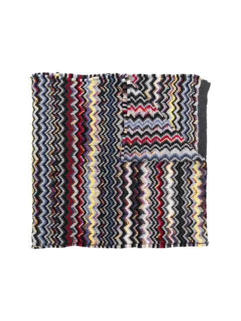 chevron-knit wool scarf