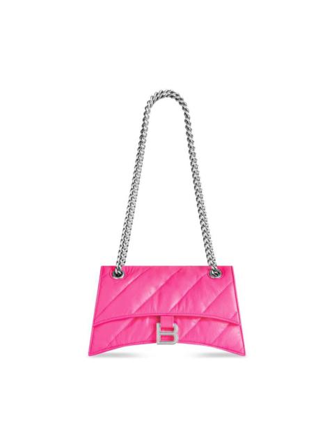 BALENCIAGA Women's Crush Small Chain Bag Quilted  in Fluo Pink