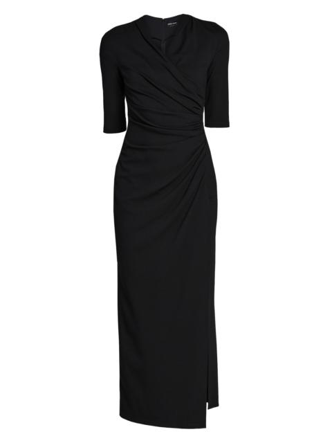 GIORGIO ARMANI Women's Ruched Midi-Dress - Black