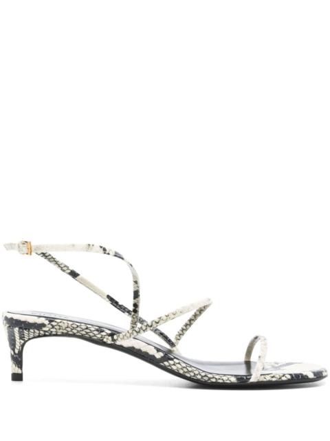 KHAITE 35mm snakeskin-print sandals