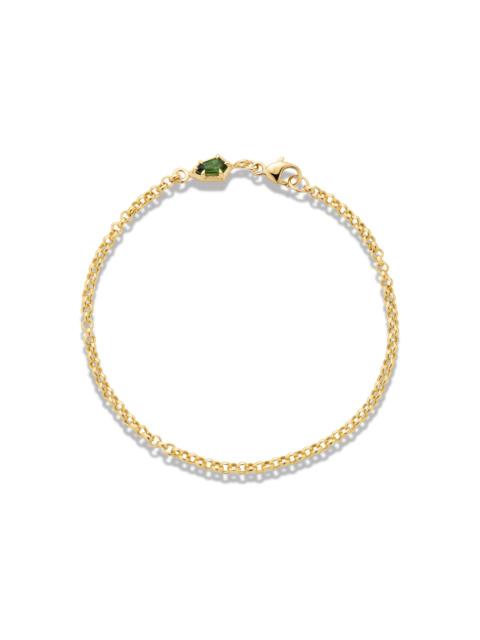STONE AND STRAND Green Tourmaline Shield Bracelet